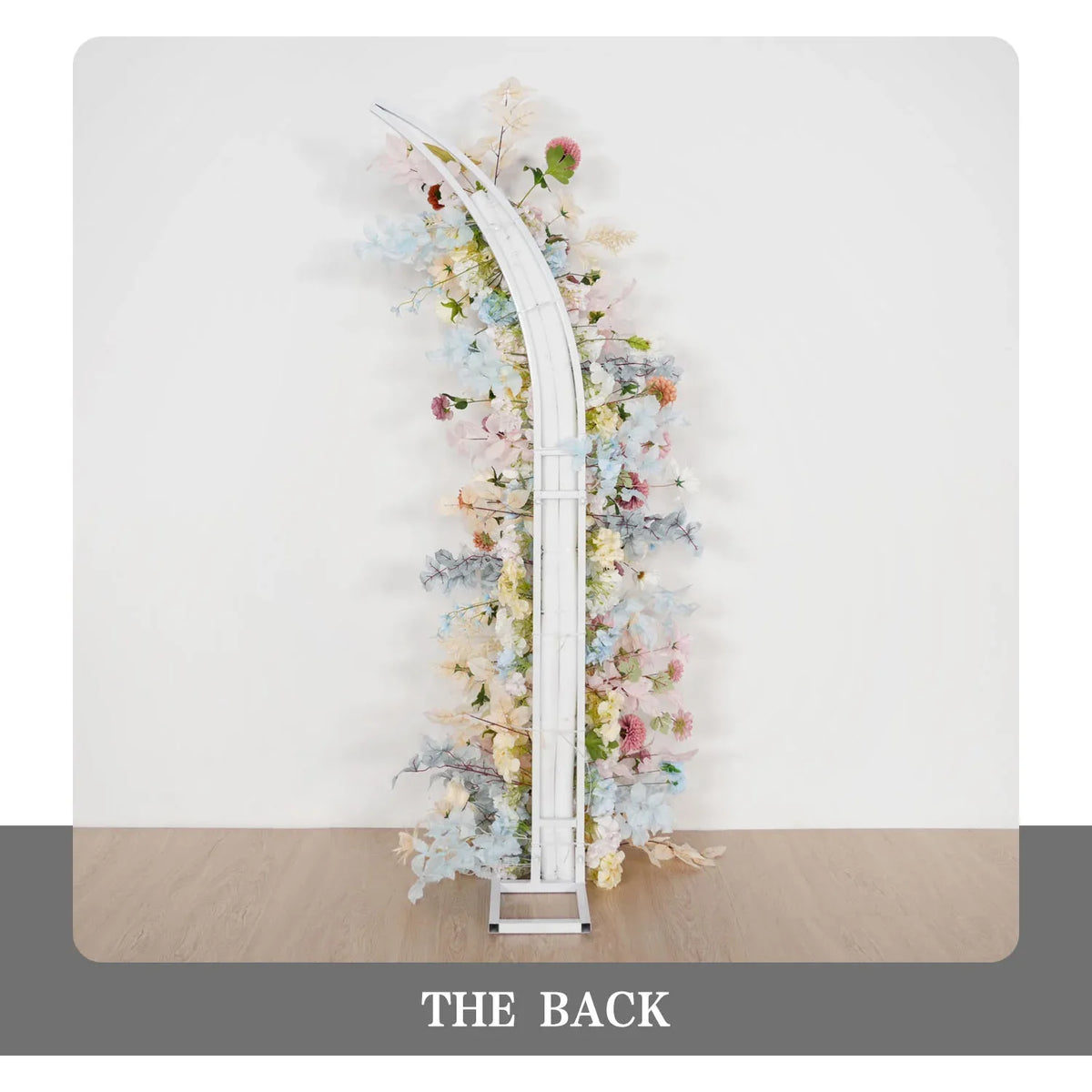 Uflower Pink Blue Champagne Horn Arch Decor Wedding Backdrop Floral Ball Arrangement SET80119 - Uflower