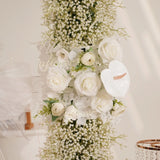 Uflower White Baby's Breath Flower Row Wedding KT Backdrop Decor SET80170 - Uflower