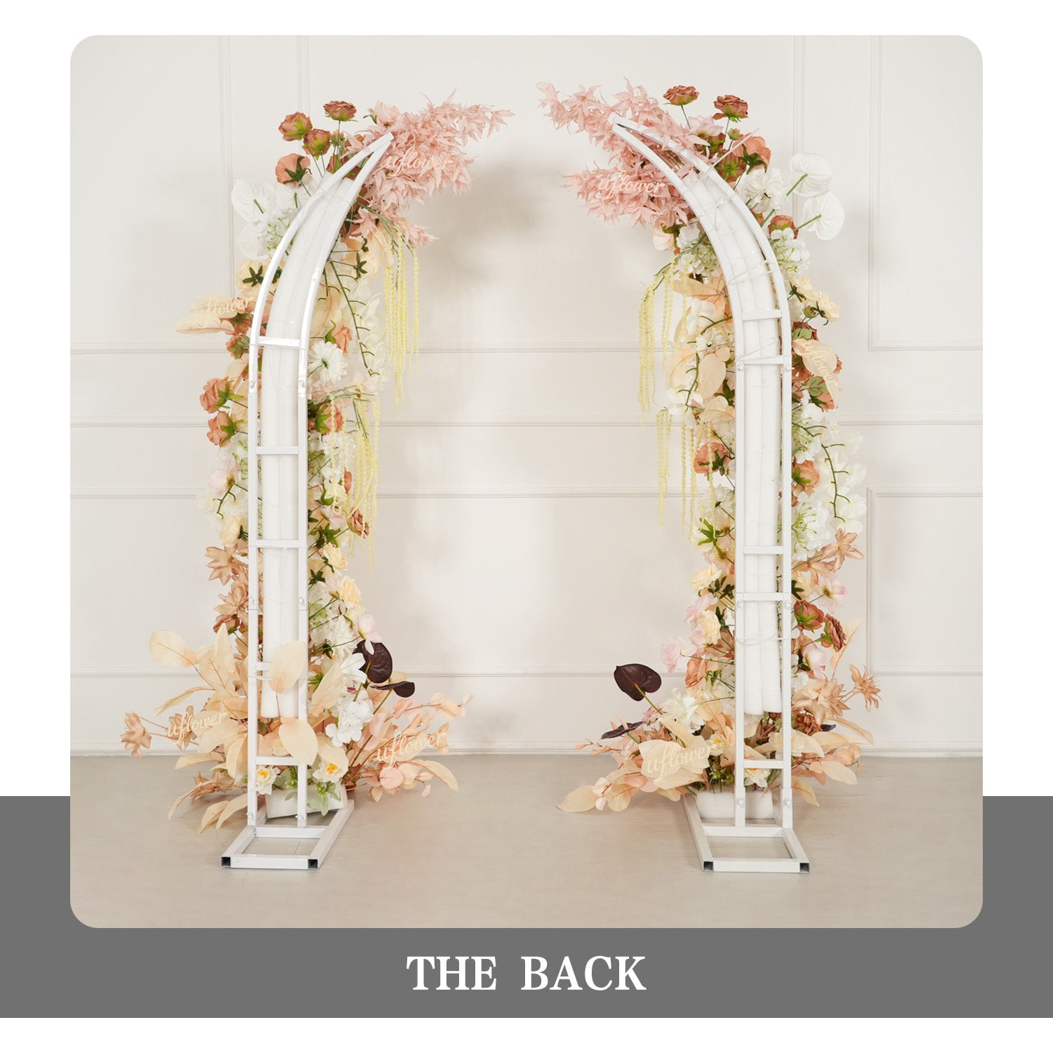 Uflower Terracotta Blush Floral Horn Arch Wedding Party Backdrop Decor SET80222