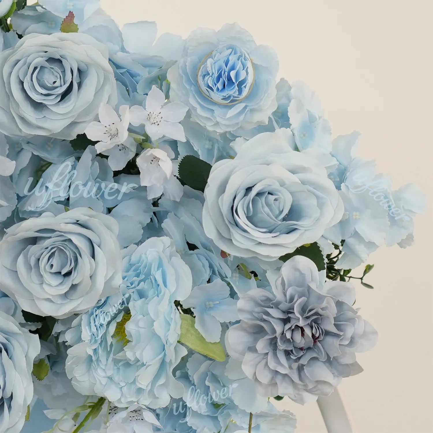 Uflower Blue Flower Wedding Backdrop Arch Floral Arrangement SET80214