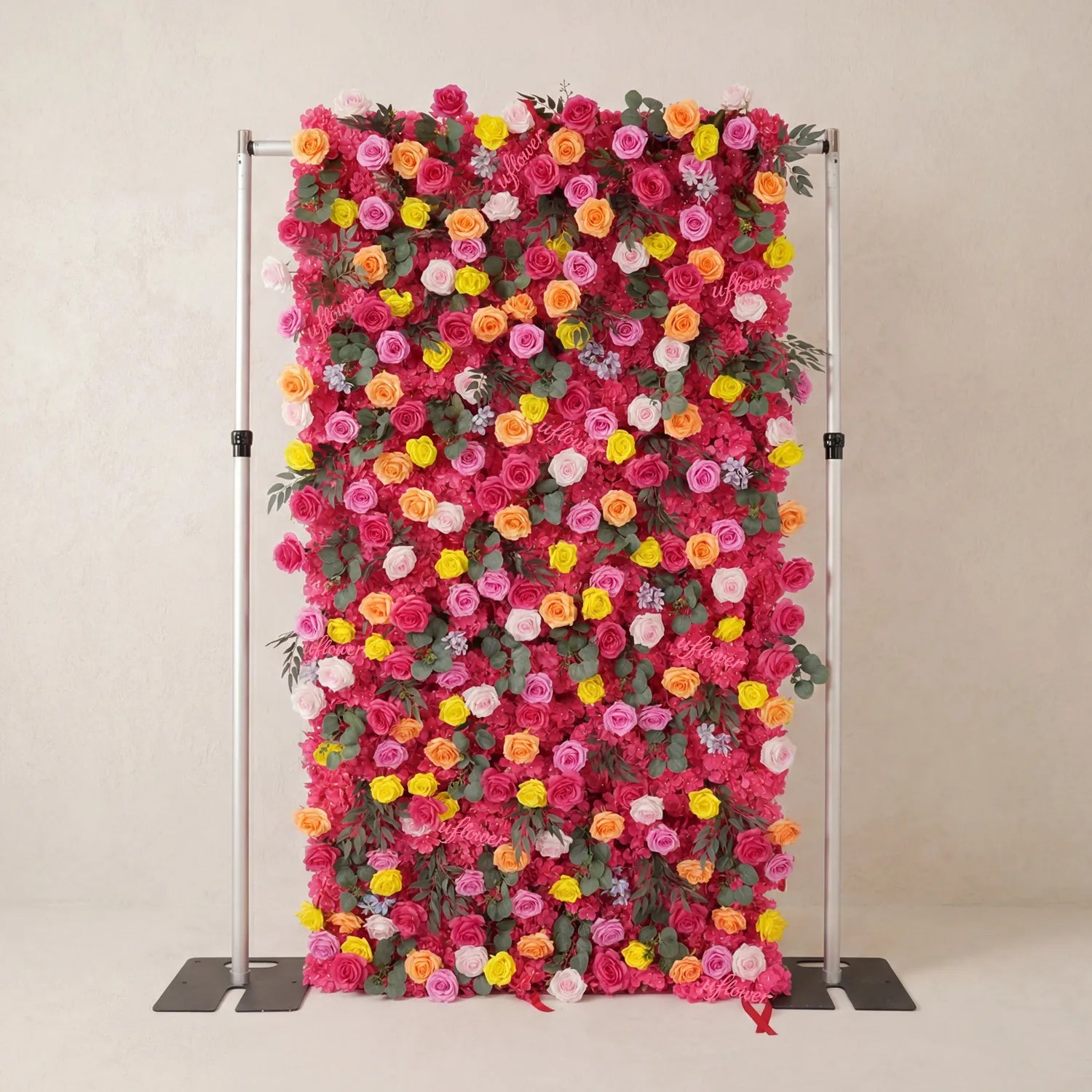 Uflower Coral Rose & Orange Floral Wall Wedding Backdrop Birthday Party Decor SET80240