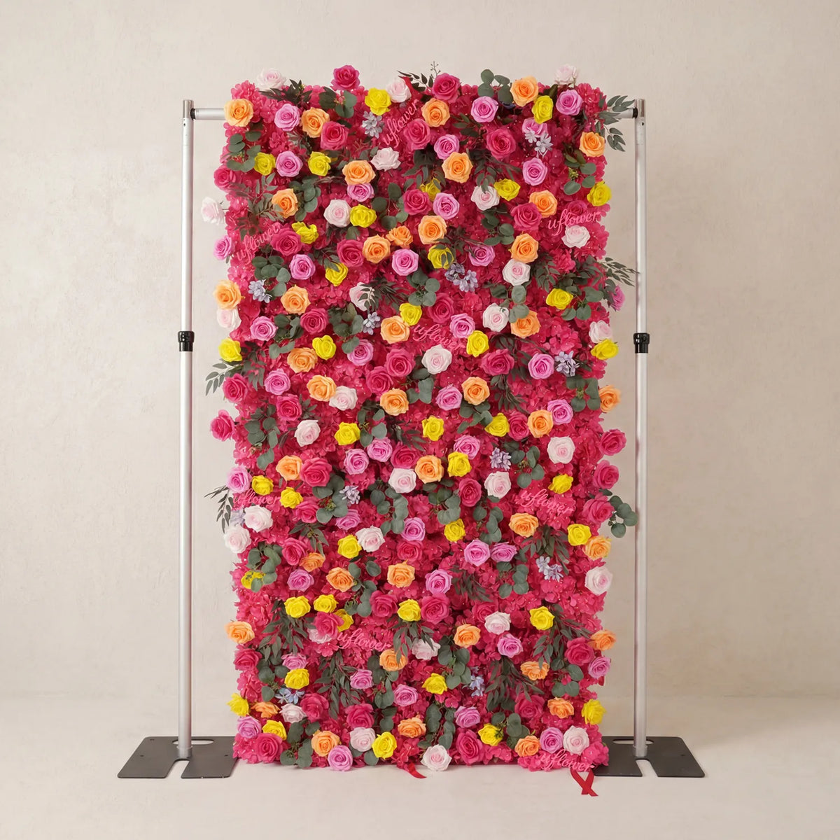 Uflower Coral Rose & Orange Floral Wall Wedding Backdrop Birthday Party Decor SET80240