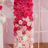 Uflower Gradient Pink Flower Row Wedding Party Backdrop Decor SET80179 - Uflower