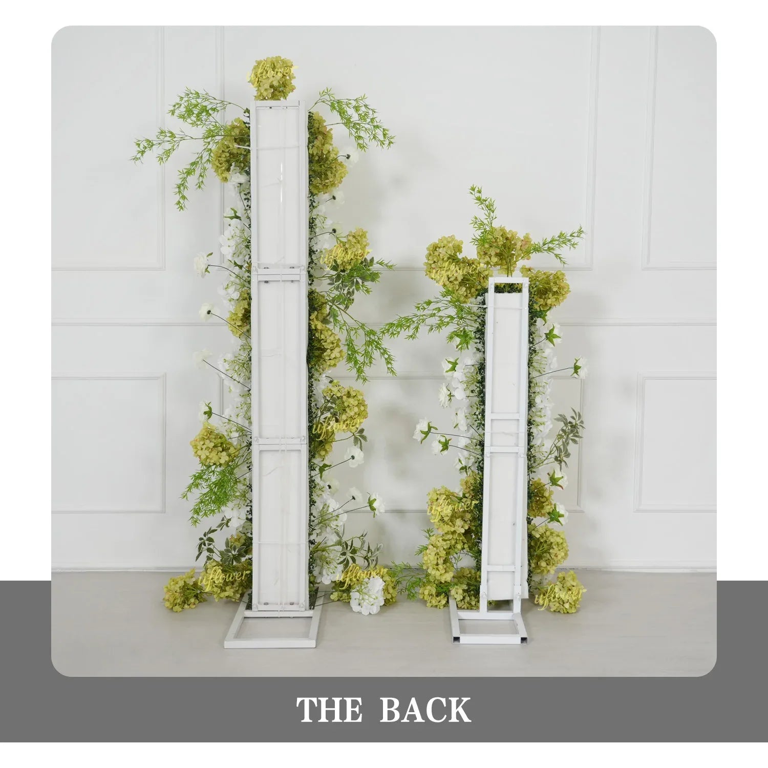 Uflower Artificial Green White Hydrangea Rose Flower Row Wedding KT Backdrop Decor SET80205 - Uflower