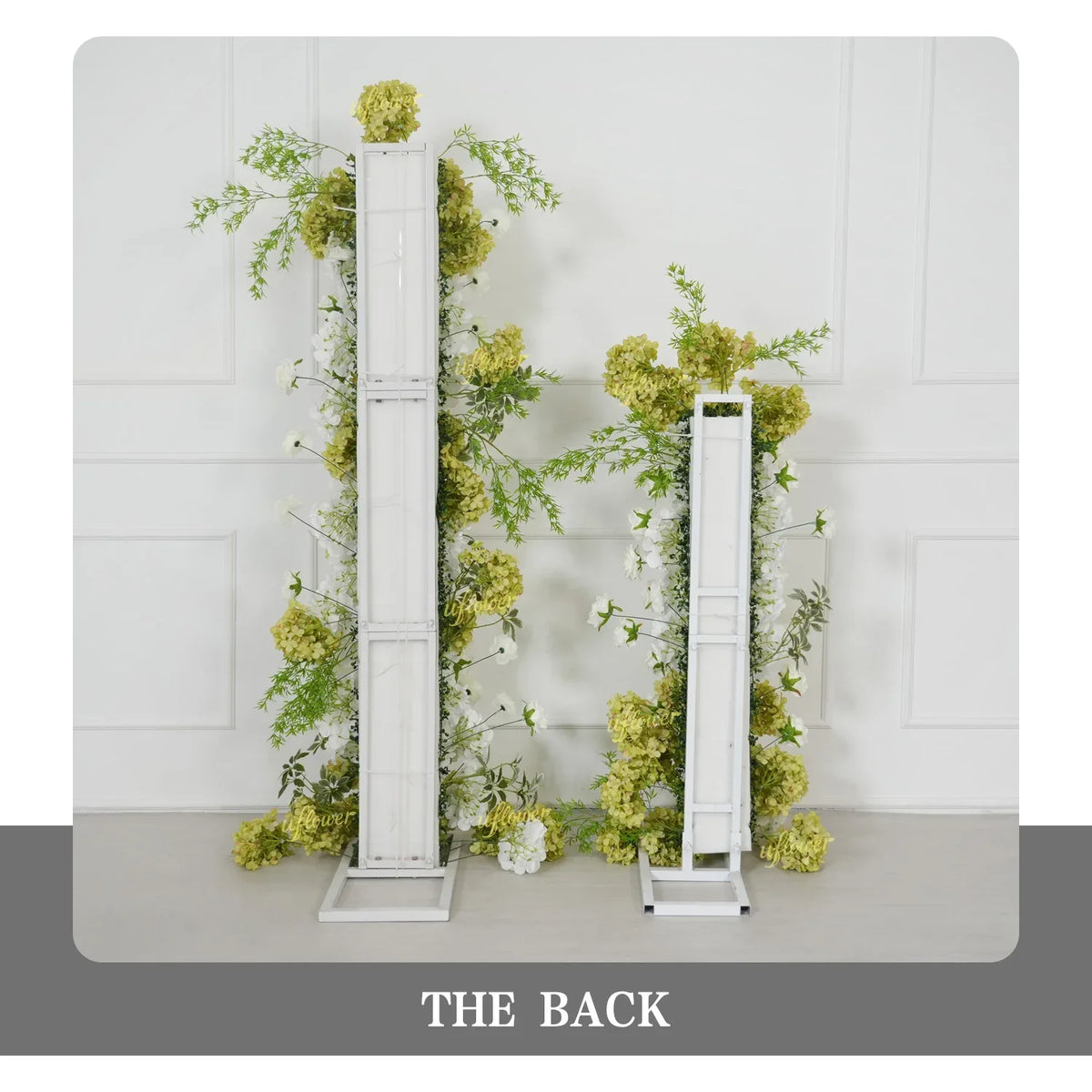 Uflower Artificial Green White Hydrangea Rose Flower Row Wedding KT Backdrop Decor SET80205 - Uflower