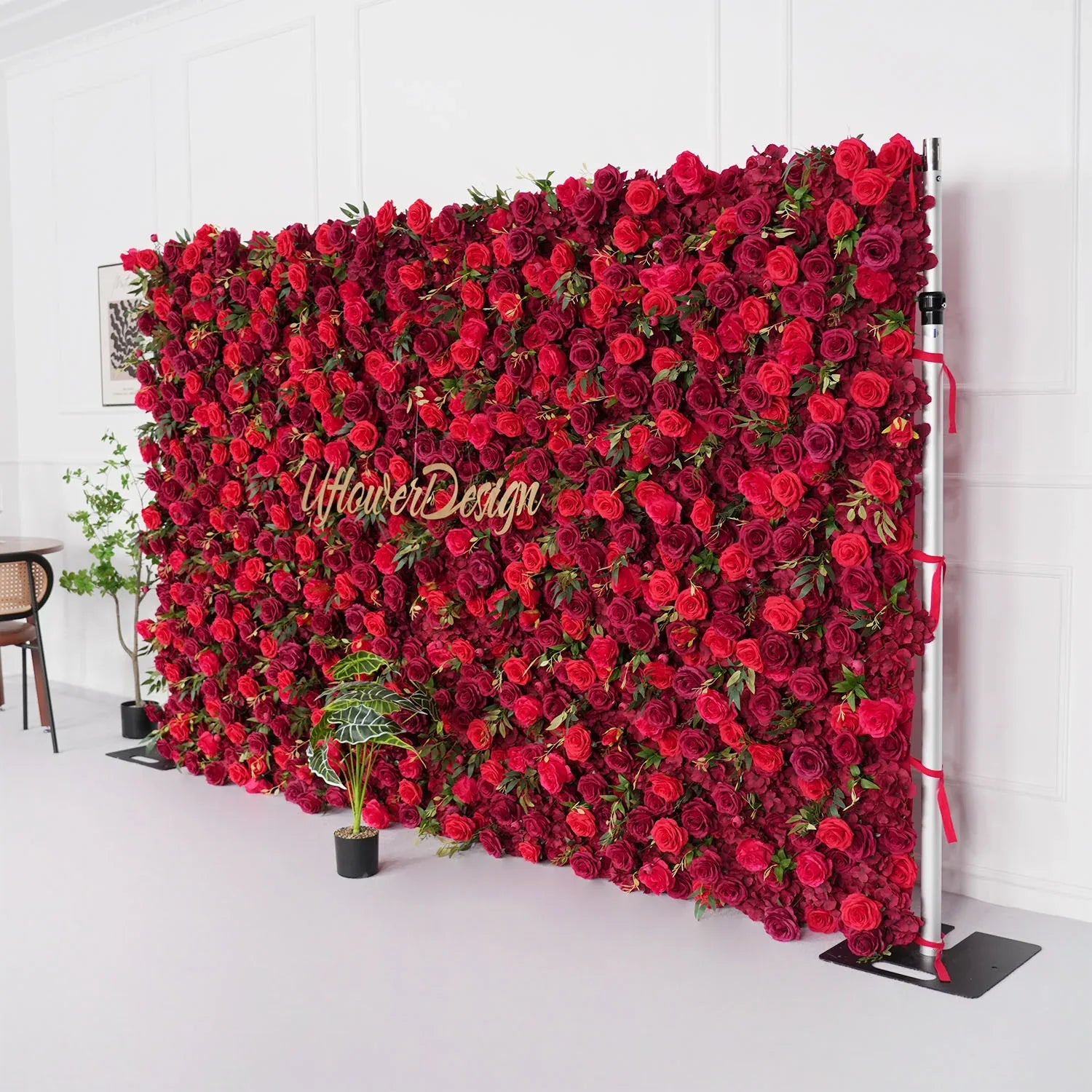 Uflower Artificial Red Rose Wall Wedding Backdrop Decor SET80118 - Uflower