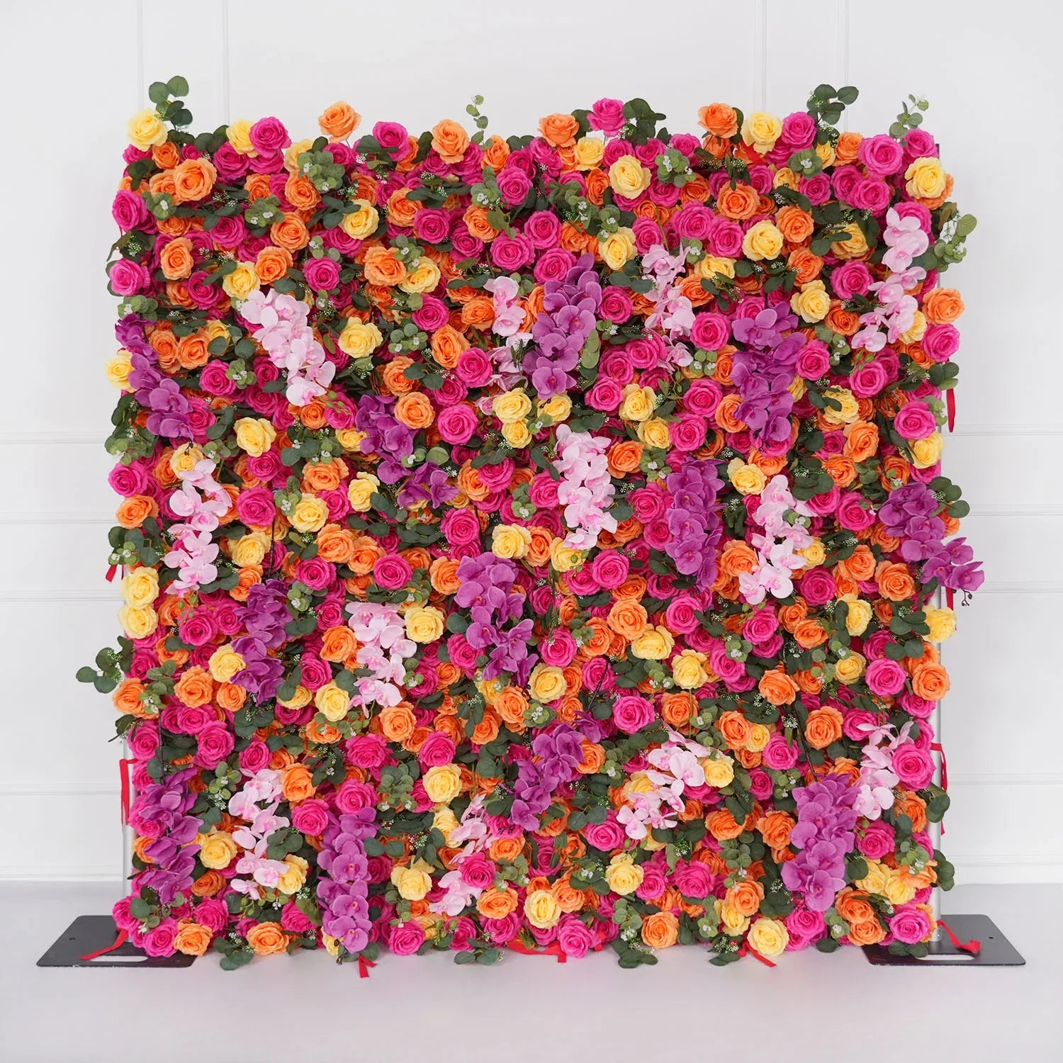 Uflower Artificial Flower Wall Colorful Rose Floral Backdrop Wedding Party Proposal Decor SET80068-01 - Uflower