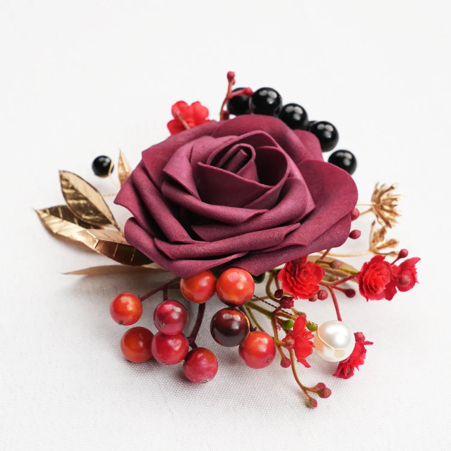 Uflower Boutonnieres in Burgundy MG80011-02*6