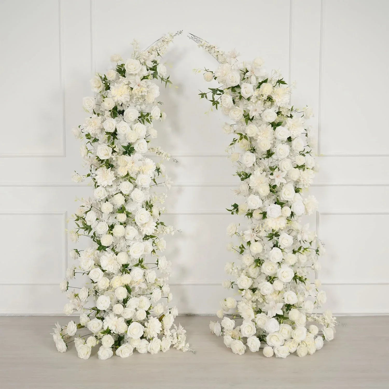Uflower White Dahlia Floral Horn Arch Wedding Party Backdrop Decor SET80165-01 - Uflower