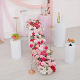 Uflower Pink Rose Table Runner Sofa Floral Wedding Backdrop Decor MC80281-01