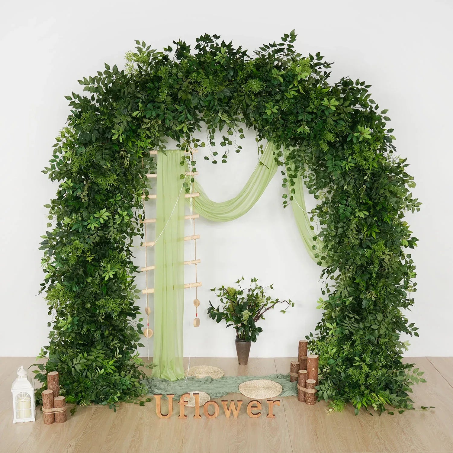 Uflower Leaf Flower Row Door Arch Floral Arrangement SET80110 - Uflower