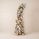 Uflower Pink Orange Greenery Floral Horn Arch Wedding Party Backdrop Decor SET80234