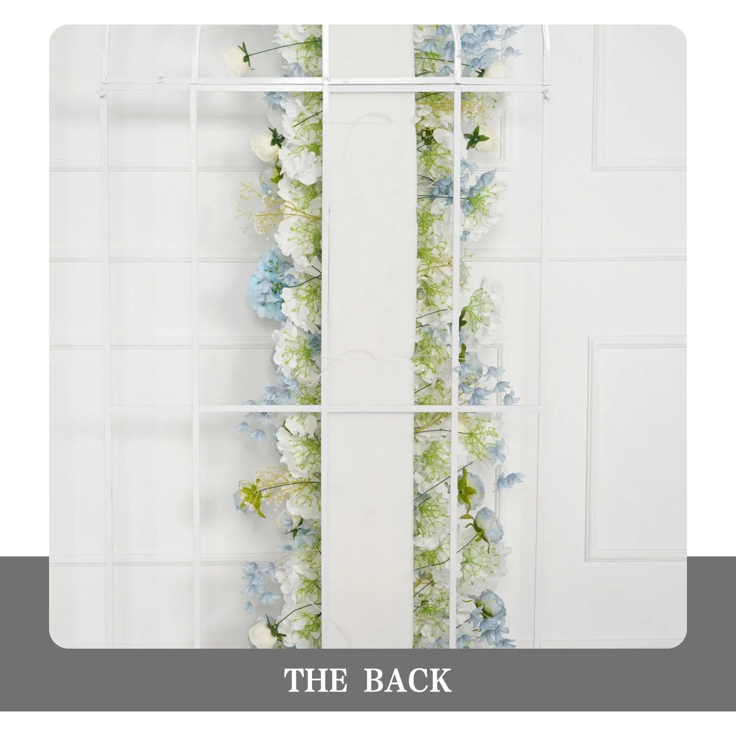 Uflower Blue White Flower Wedding Backdrop Arch Floral Arrangement SET80121 - Uflower
