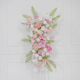 Uflower White Pink Floral Arrangement Wedding Party Arch Backdrop Decor SET80216