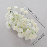 Uflower White Rose Table Runner Sofa Floral Wedding Backdrop Decor SET80120 - Uflower