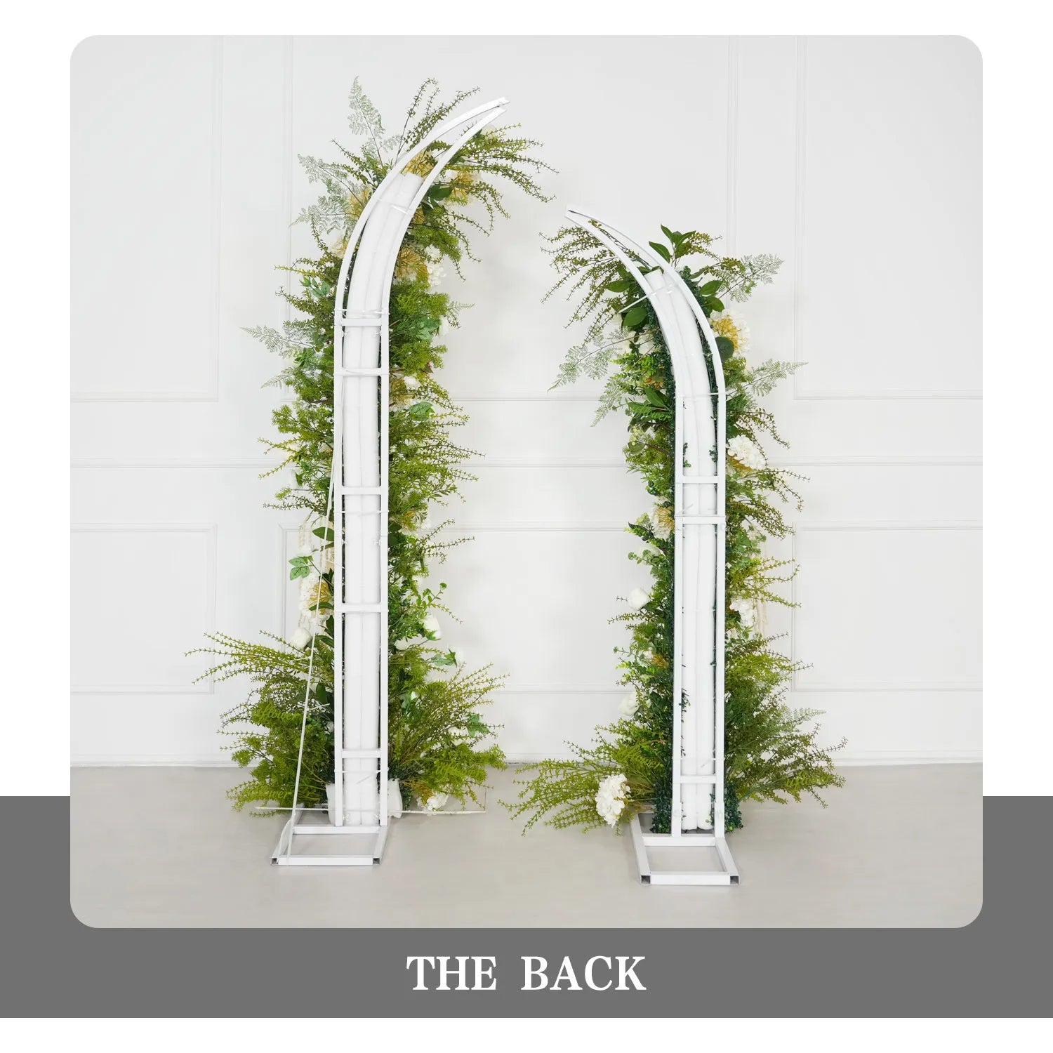 Uflower White Floral Greenery Horn Arch Wedding Party Backdrop Decor SET80220