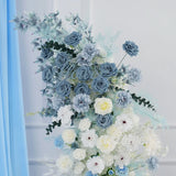 Uflower Blue White Floral Horn Arch Wedding Party Backdrop Decor SET80135 - Uflower