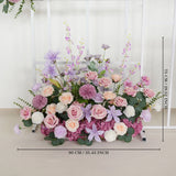 Uflower Artificial Purple Wedding KT Backdrop Flower Row Decor SET80063 - Uflower