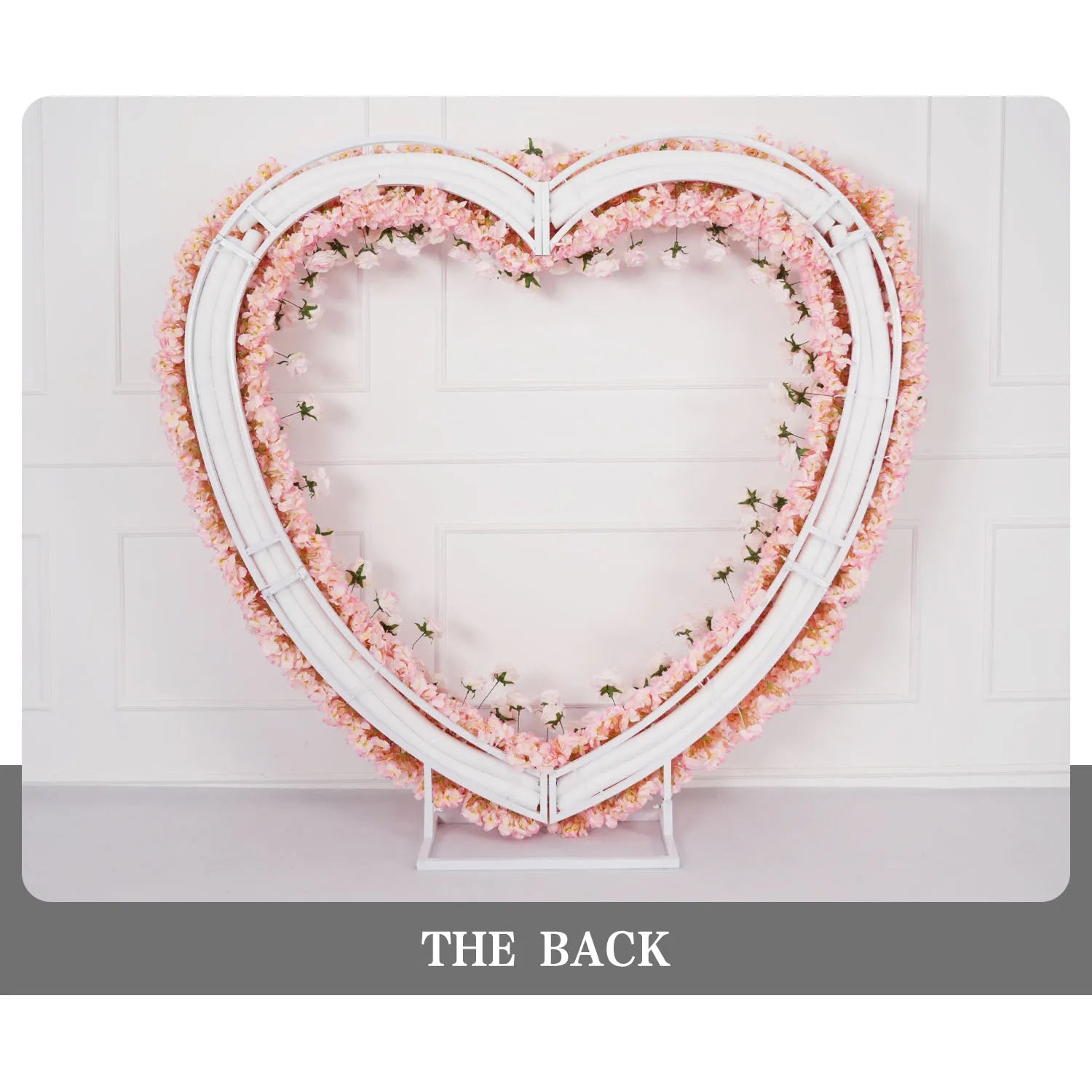 Uflower 2m*2m Pink Rose Wedding Heart-Shaped Arch Decor SET80003