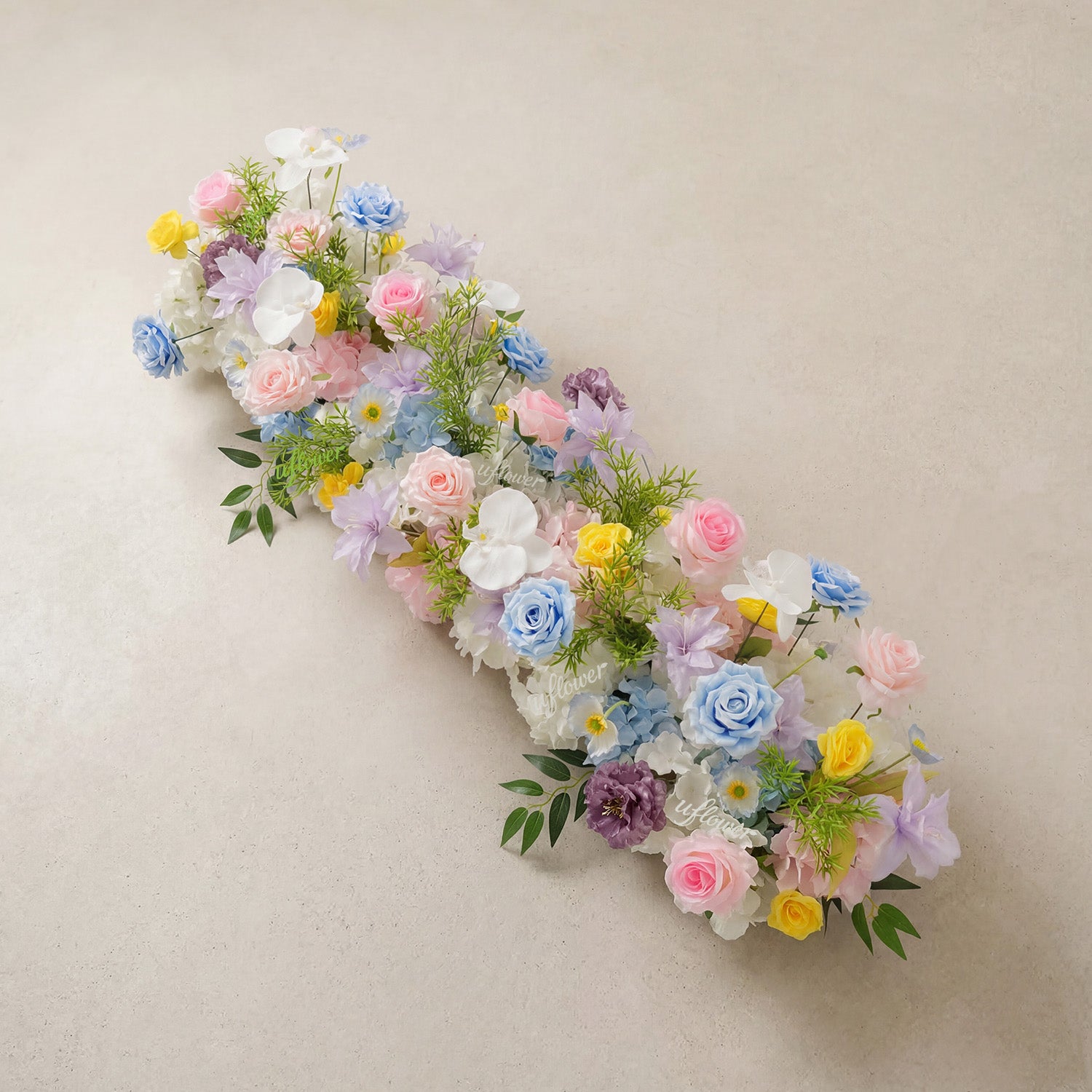 Uflower Pastel Table Runner Sofa Floral Wedding Backdrop Decor SET80246