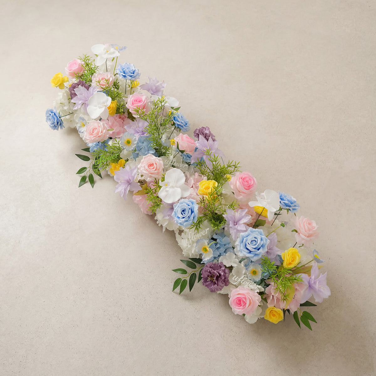 Uflower Pastel Table Runner Sofa Floral Wedding Backdrop Decor SET80246