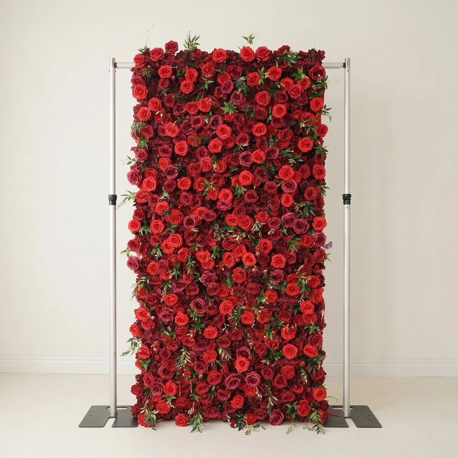 Uflower Red Rose Floral Wall Wedding Backdrop Birthday Party Decor SET80118-01