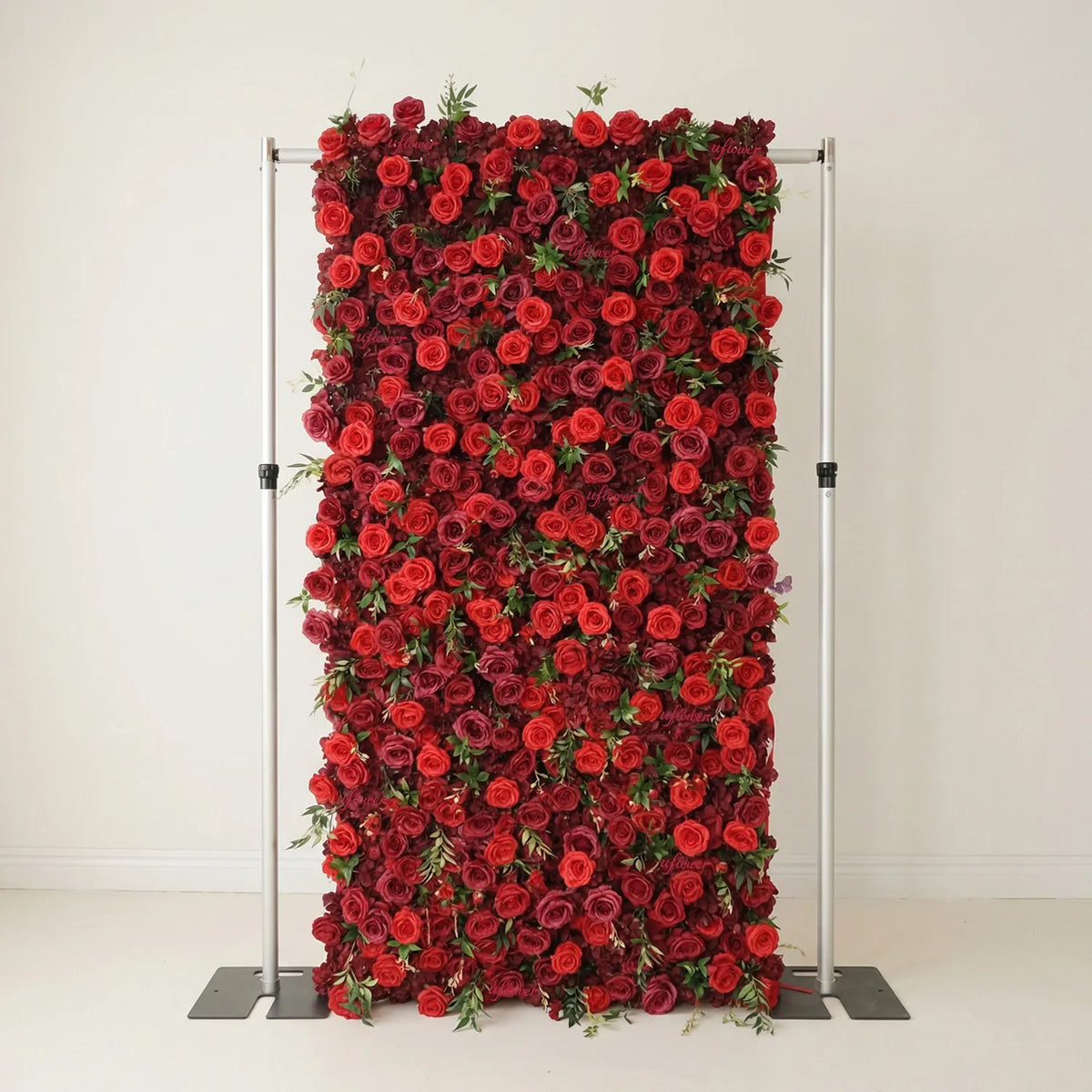 Toile de fond murale florale rose rouge Uflower Décoration de fête d'anniversaire de mariage ENSEMBLE80118-01