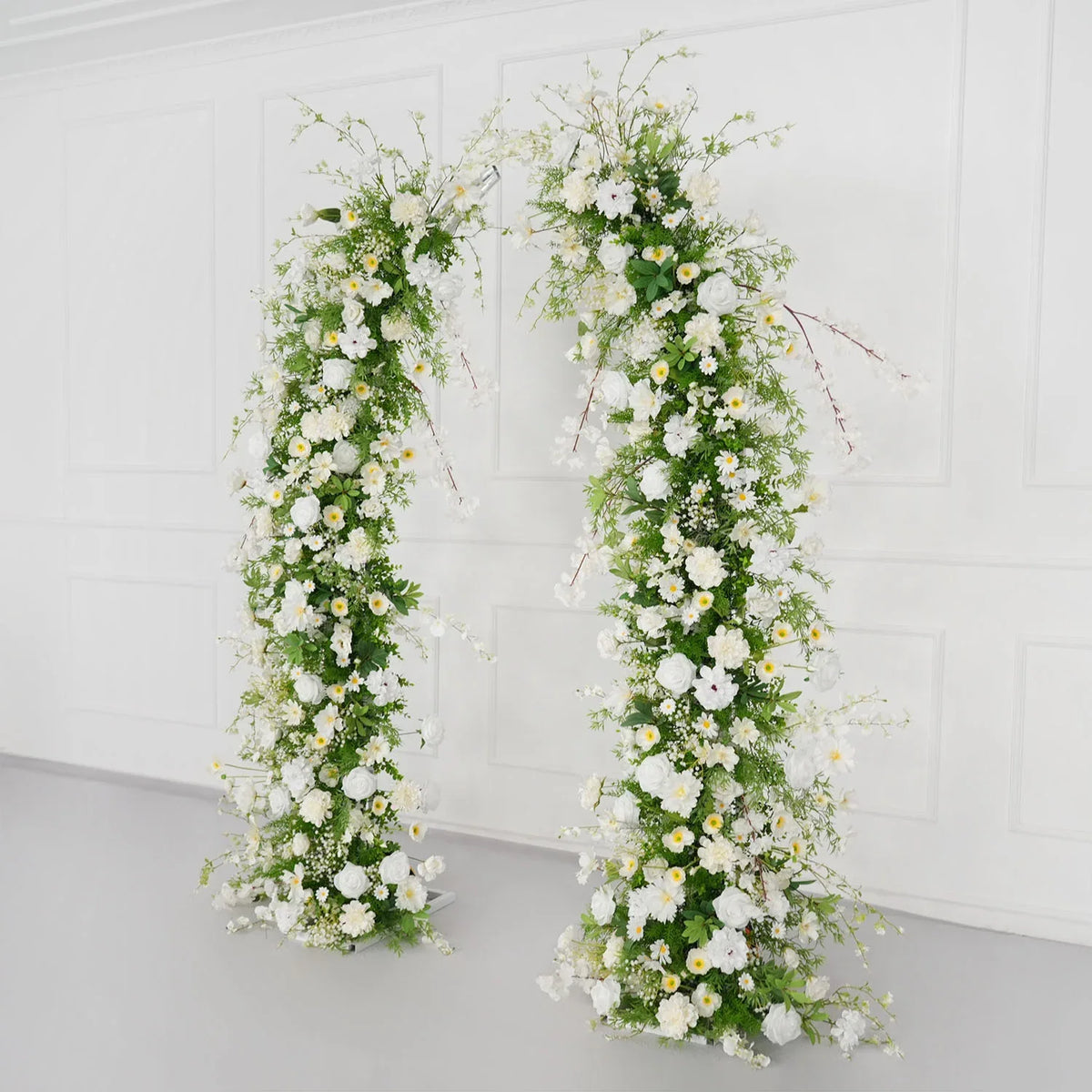 Uflower Green White Floral Horn Arch Wedding Party Backdrop Decor SET80127 - Uflower
