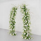 Uflower Green White Floral Horn Arch Wedding Party Backdrop Decor SET80127 - Uflower