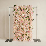 Uflower Toile de fond murale fleurie glycines rose poudré pour mariage et fête SET80232
