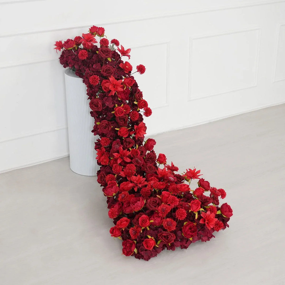 Flower Rops Uflower Dark Red Rose Flower Row Decor KT Board Wedding Arrangement Pr