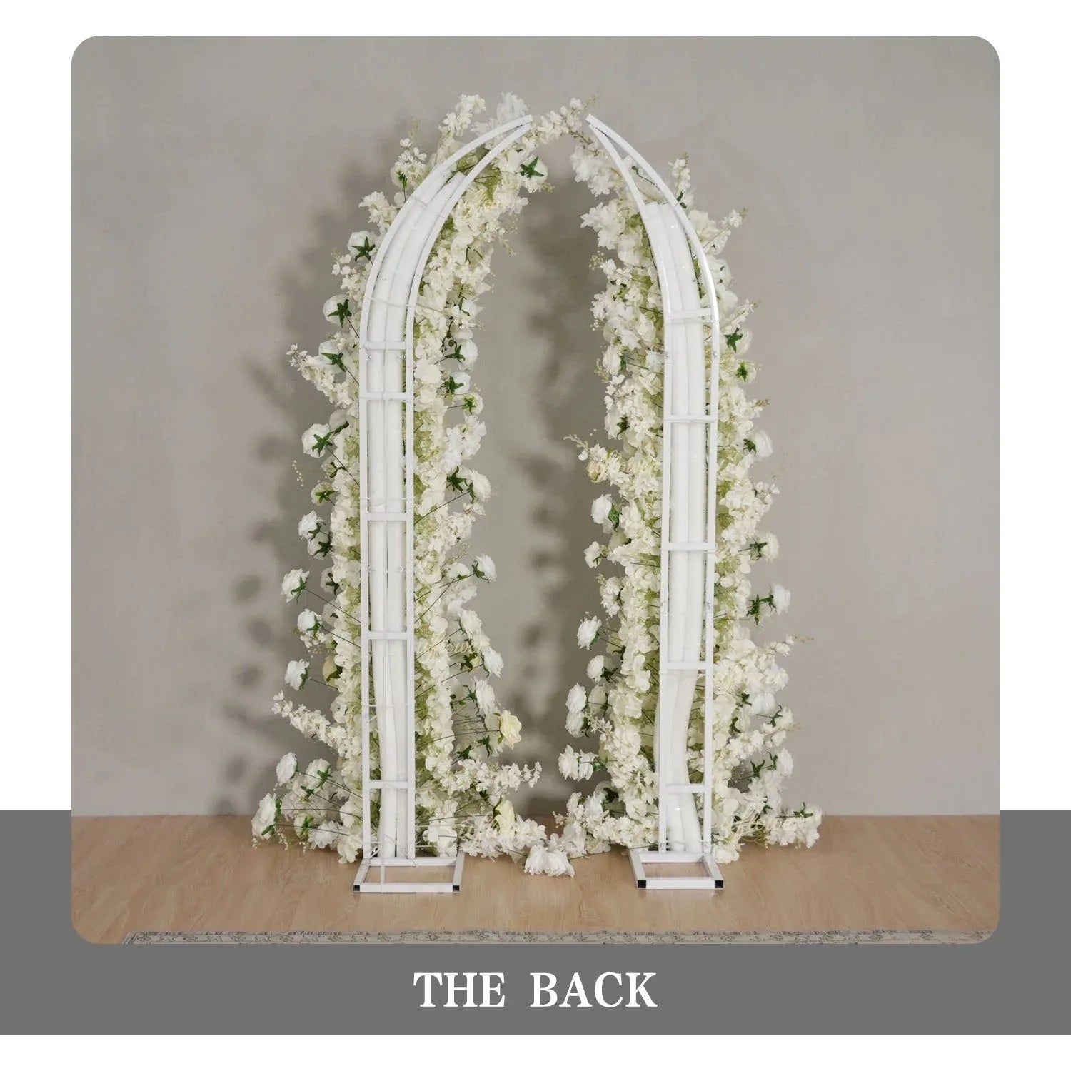 Uflower White Rose Horn Arch Floral Arrangement Wedding Backdrop Decor SET80162 - Uflower