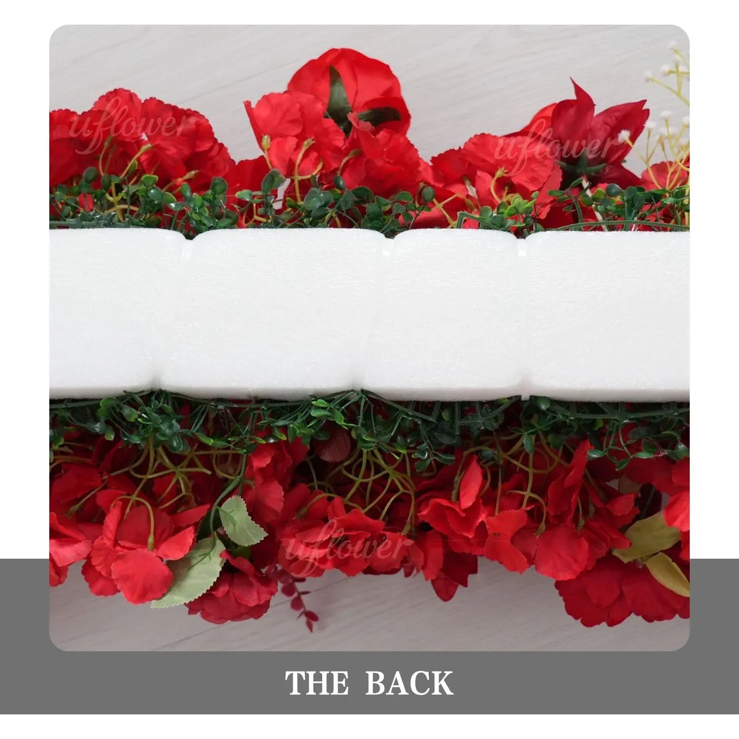 Uflower Artificial Red Wedding KT Backdrop Flower Row Decor SET80171 - Uflower