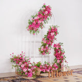 Uflower Rose Red Rose Greenery Flower Row Wedding KT Backdrop Decor SET80130 - Uflower