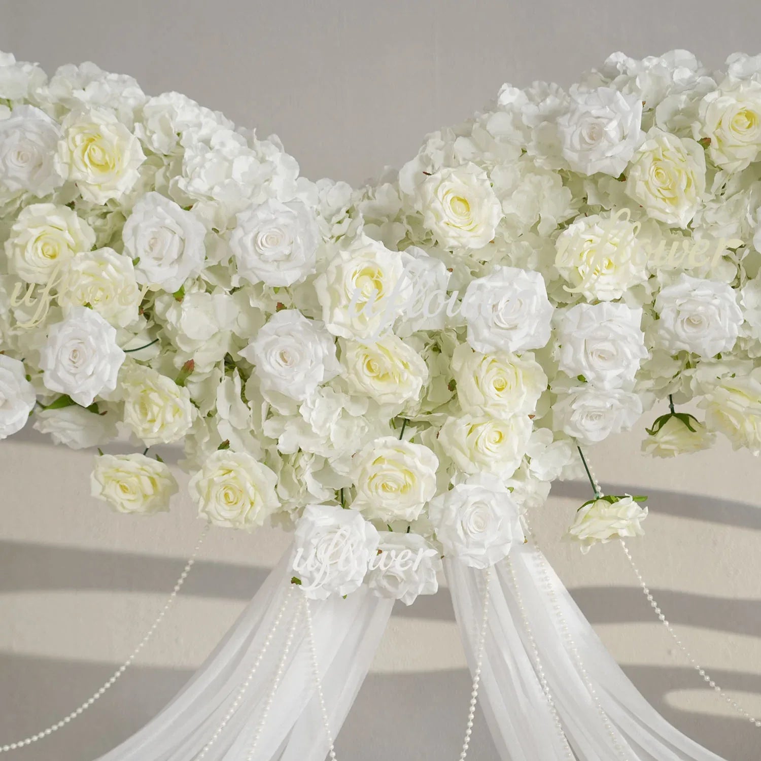 Uflower 2m*2m White Rose Heart-Shaped Arch Wedding Decor MC80015 - Uflower