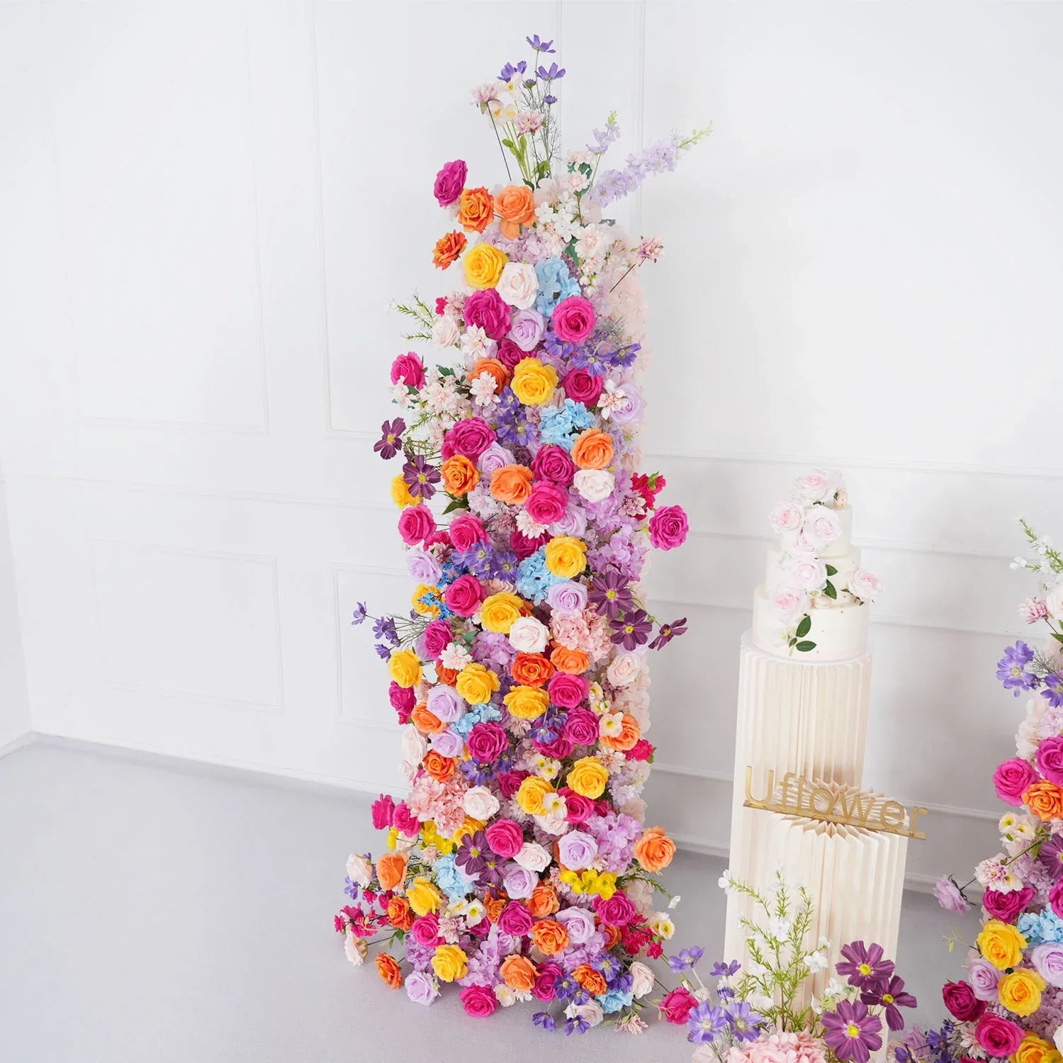 Uflower Colorful Artificial Wedding KT Backdrop Flower Row Decor SET80081 - Uflower