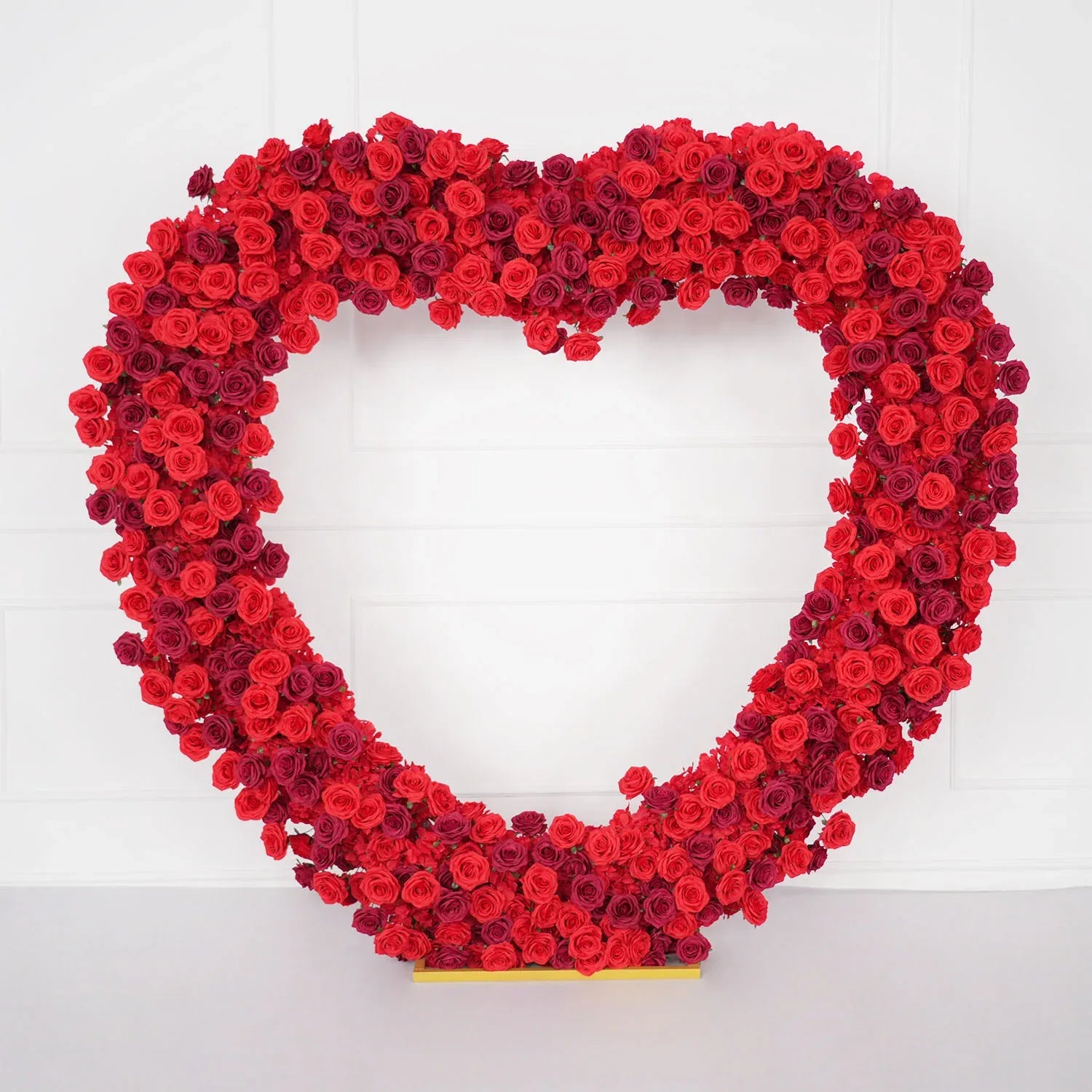 Uflower Luxury Red Rose Floral Arrangement Cloth Base Heart-Shaped Arch Props MC80130-01 - Uflower