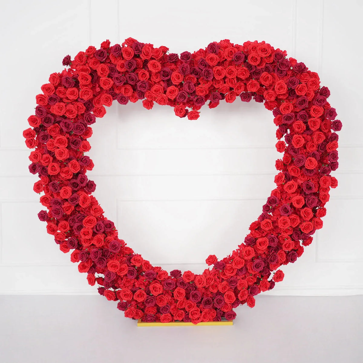 Uflower Luxury Red Rose Floral Arrangement Cloth Base Heart-Shaped Arch Props MC80130-01 - Uflower