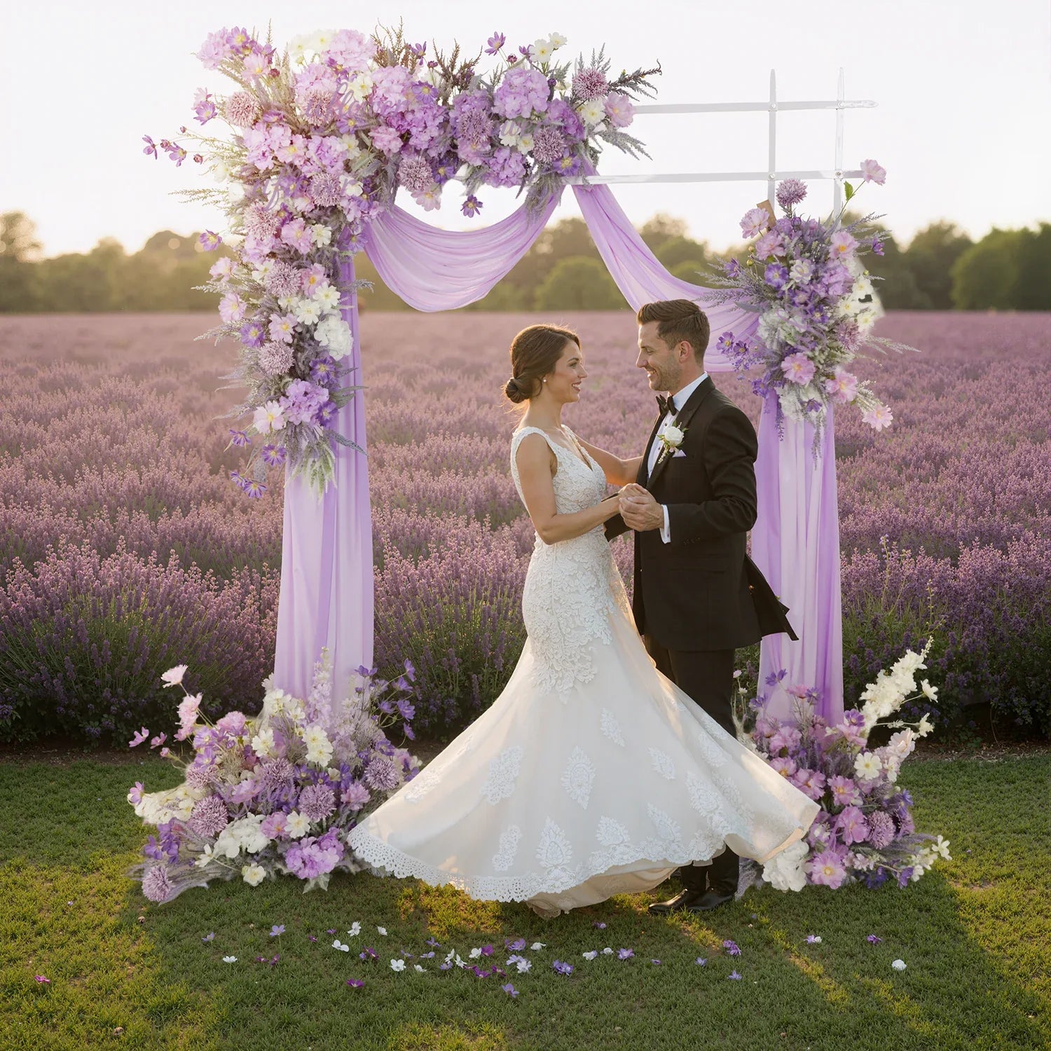 Artificial Purple Lavender Hang Flower Arrangement Wedding Backdrop Decor Props SET80053 - Uflower