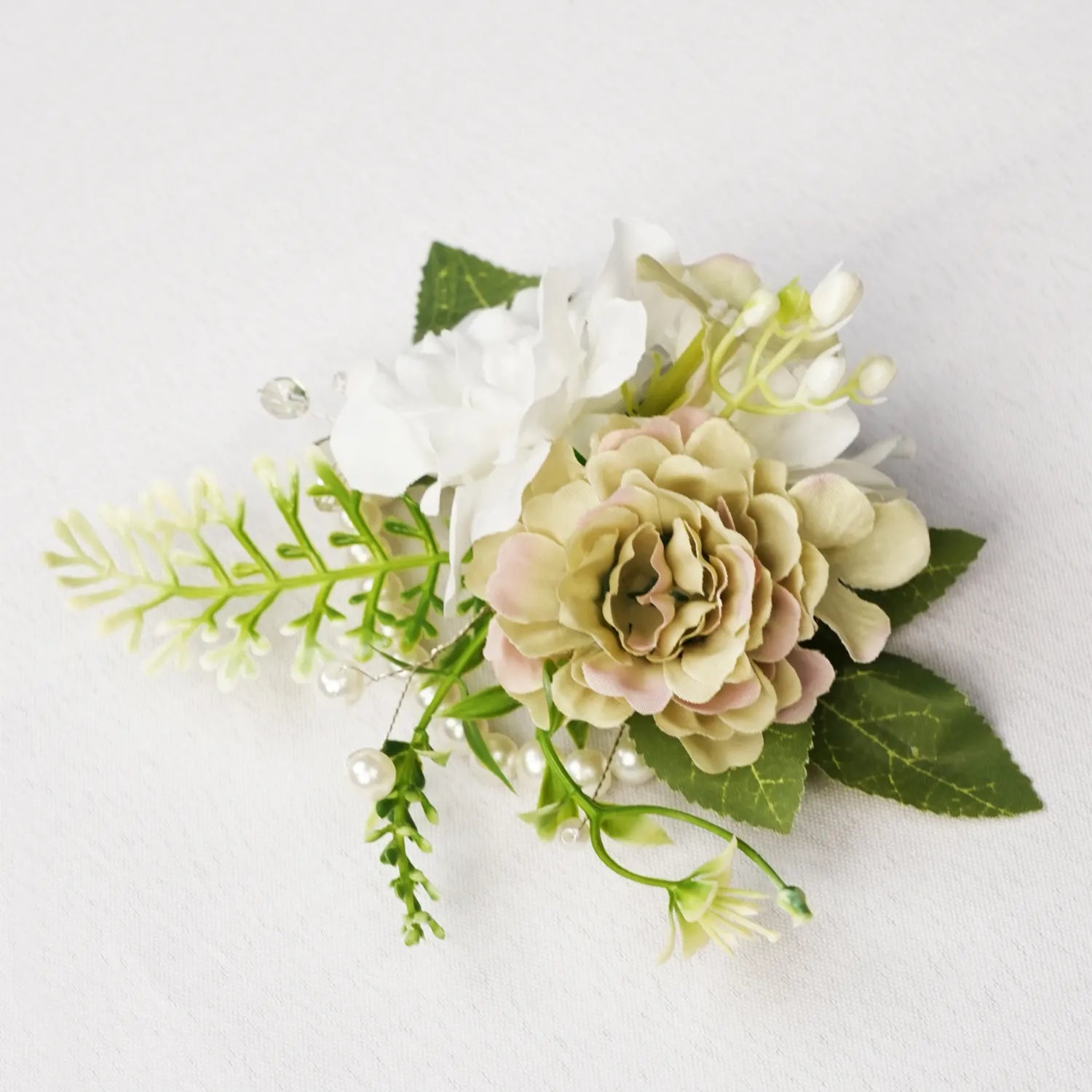 Uflower Wrist Corsages in Green White MG80008-04*6