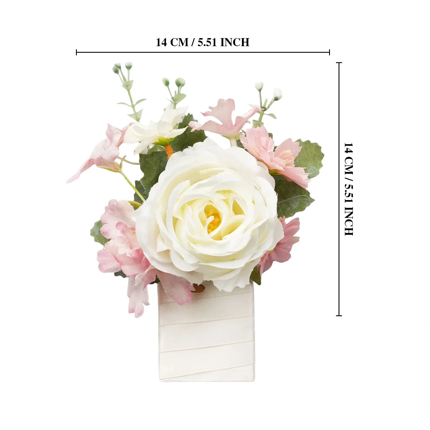 Uflower Pink White Series Bride Bouquet Wrist Corsage Groom Boutonniere Wedding Event Supplies SET80080-01 - Uflower