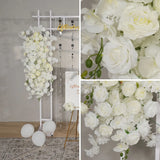 Uflower Artificial White Wedding KT Backdrop Flower Row Decor SET80129 - Uflower