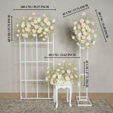 Uflower Champagne White Babysbreath Rose Arrangement Wedding KT Backdrop Decor SET80131 - Uflower