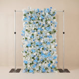 Uflower Blue White Flower Wall Backdrop Wedding Party Decoration SET80225