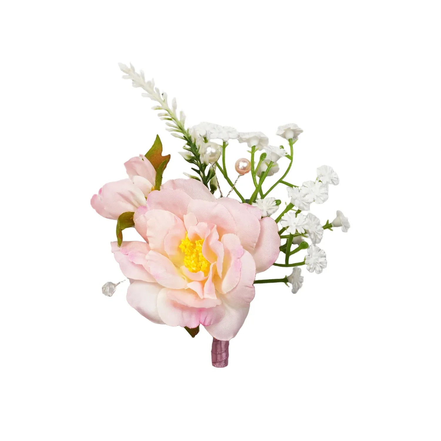 Uflower Pink White Series Bride Bouquet Wrist Corsage Groom Boutonniere Wedding Event Supplies SET80080-09 - Uflower