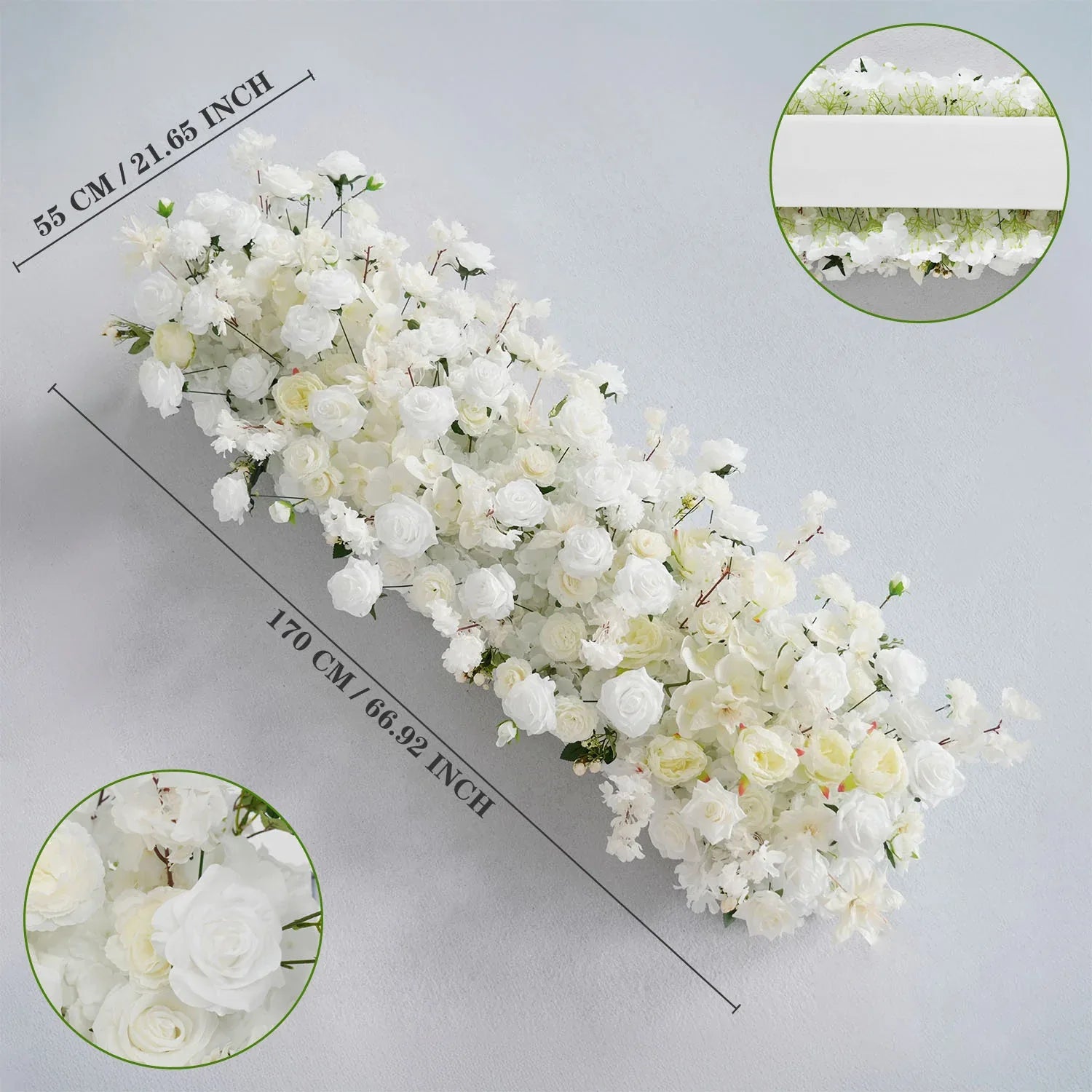 White Rose Flower Row Wedding Background Frame Arch SET80079 - Uflower