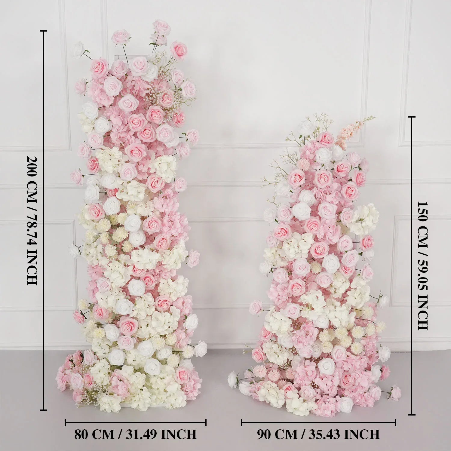 Uflower Artificial Pink White Wedding KT Backdrop Flower Row Decor SET80126 - Uflower