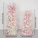 Uflower Artificial Pink White Wedding KT Backdrop Flower Row Decor SET80126 - Uflower