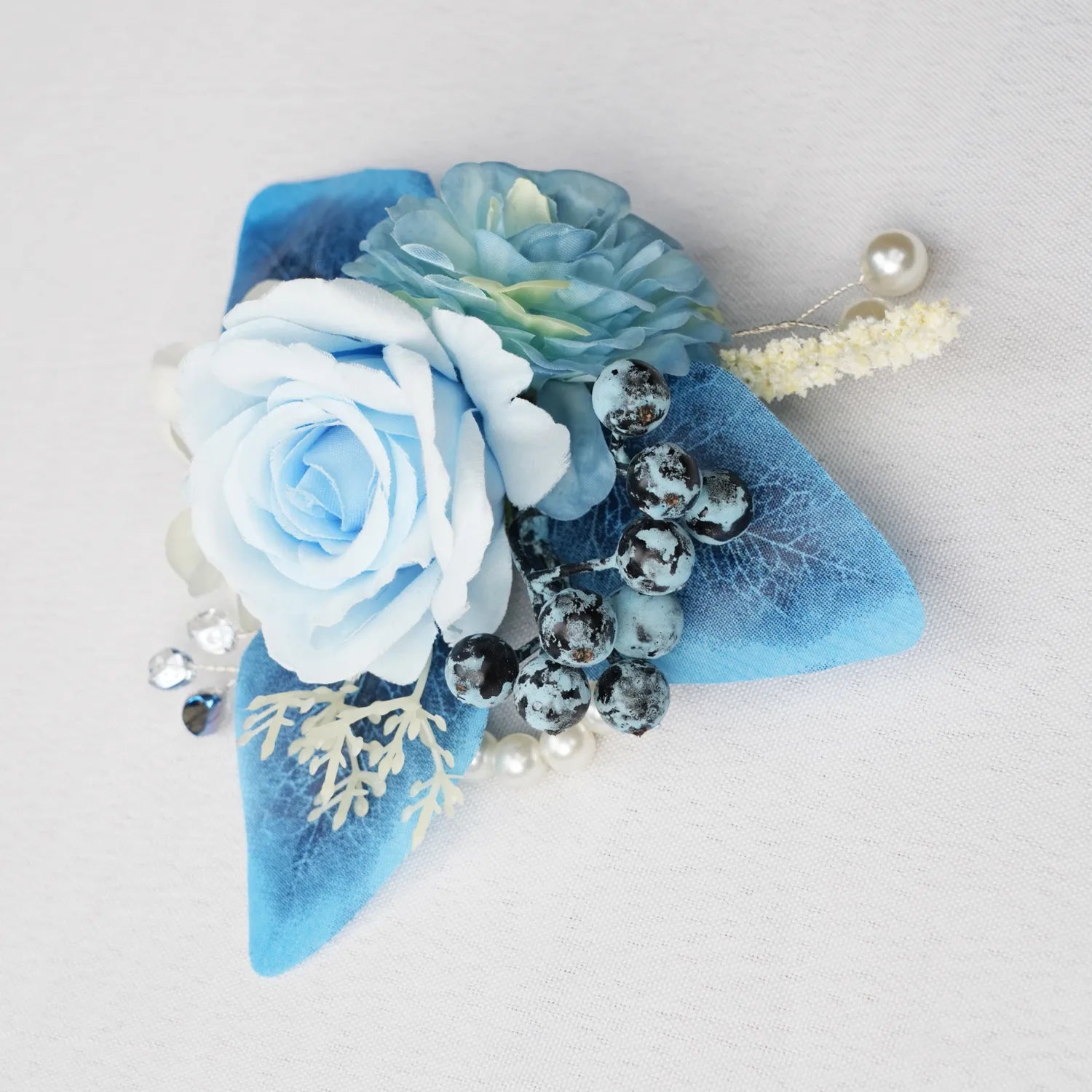 Uflower Wrist Corsages in Dusty Blue MG80007-04*6