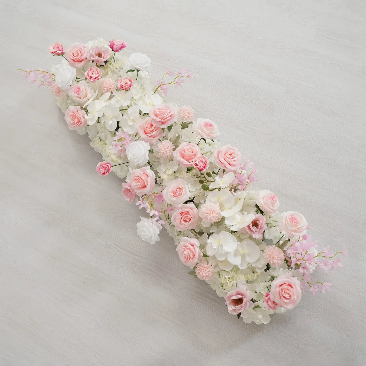 Uflower Artificial Pink White Flower Row Wedding KT Backdrop Decor SET80195 - Uflower